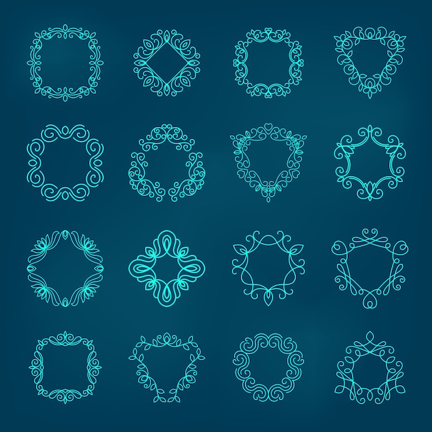 Free Vector monogram set illustration