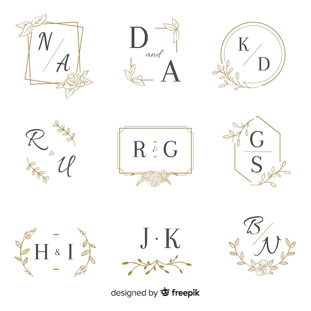 Monogram wedding collection template