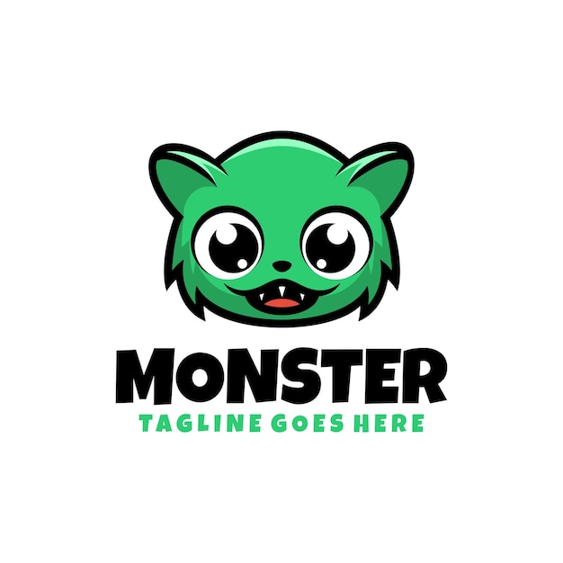 Free Vector monster illustration mascot cartoon logo design