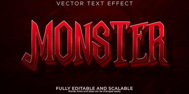 Free vector monster text effect editable red and scream text stylex9