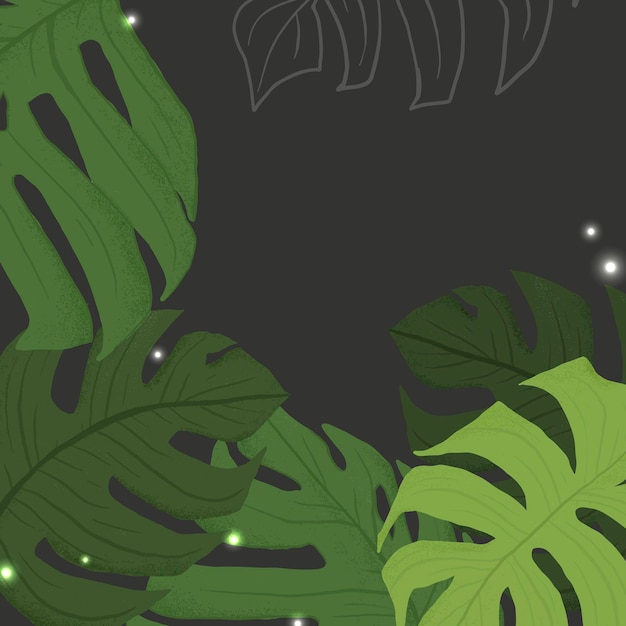 Free Vector monstera background vector botanical illustration