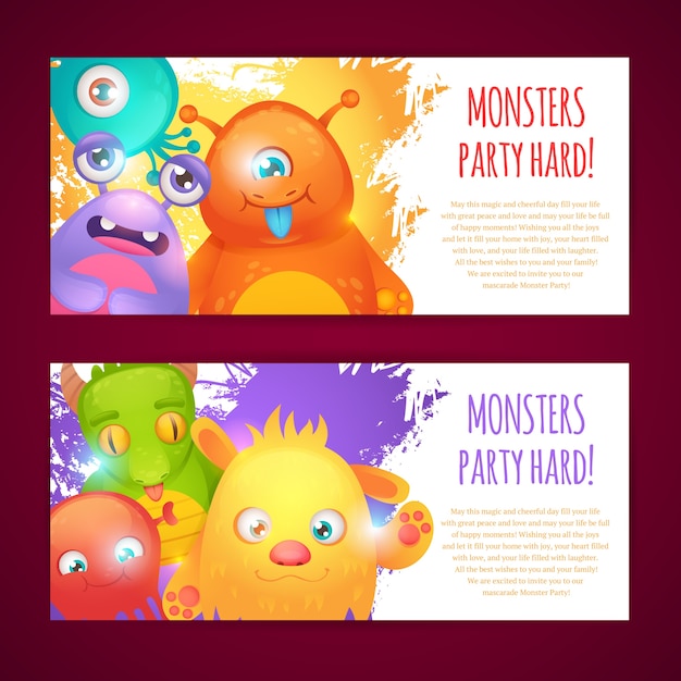 Monsters horizontal banners