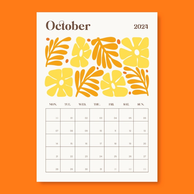 Free Vector monthly calendar template design