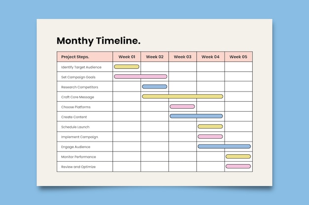 Free vector monthly  timeline template design