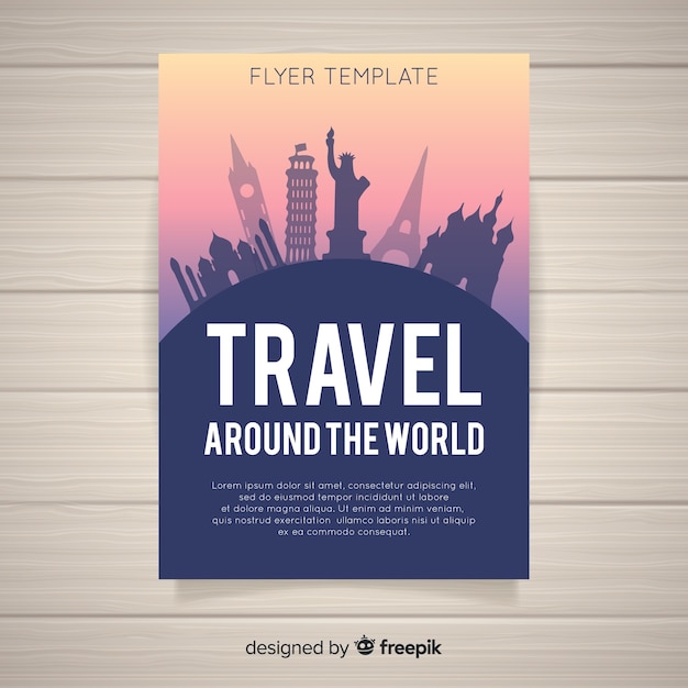 Monument silhouettes travel flyer