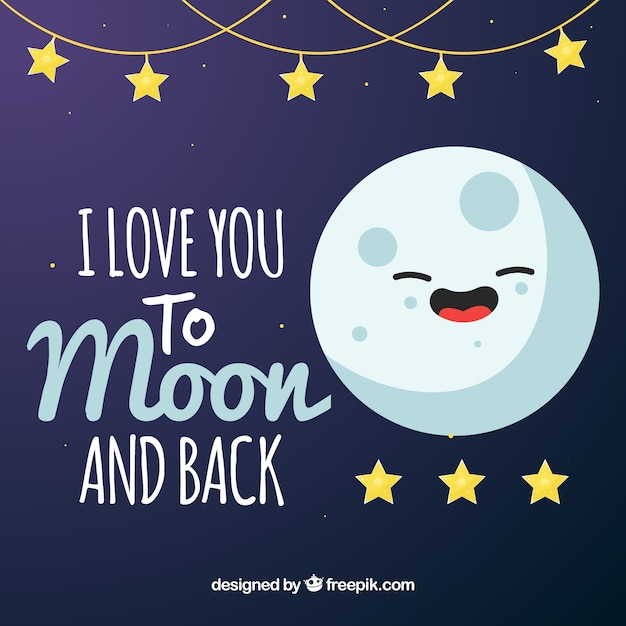 Free Vector moon background with phrase