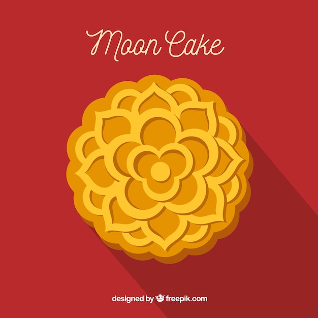 Free vector moon cake background in flat style