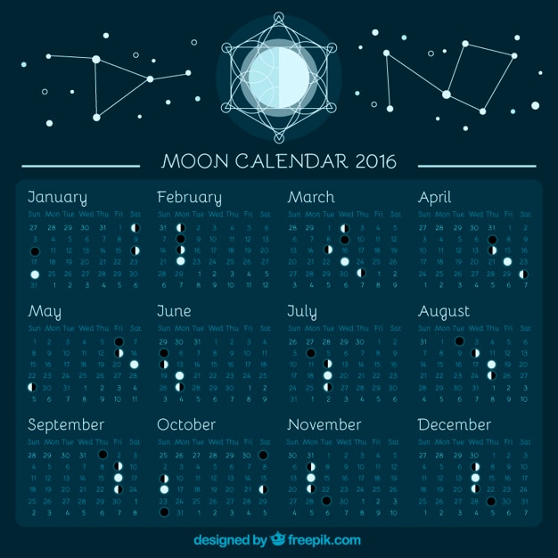 Free vector moon calendar