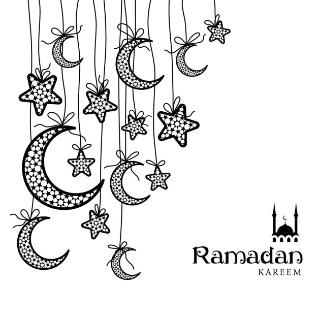 Moon and stars ramadan background