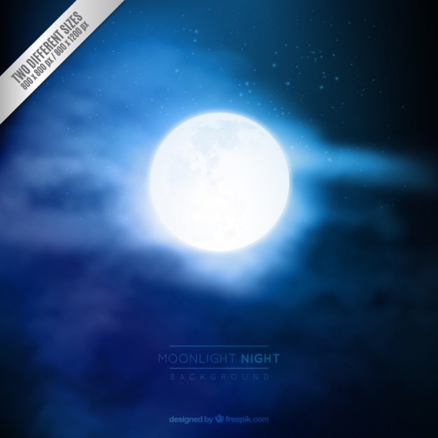 Free vector moonlight night background