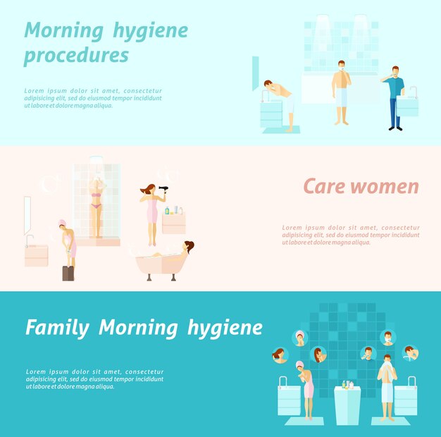 Morning Family And Woman Hygiene Banner