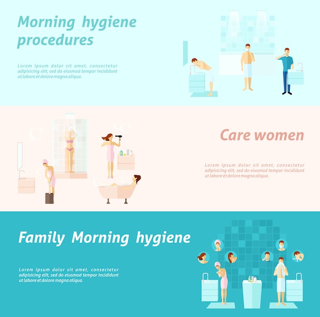 Morning Family And Woman Hygiene Banner