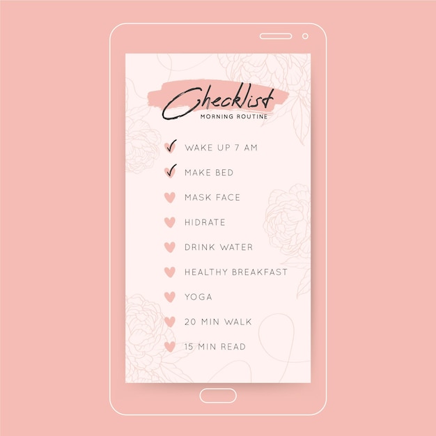 Morning routine checklist instagram story template