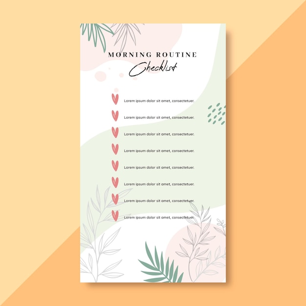 Morning routine checklist instagram story