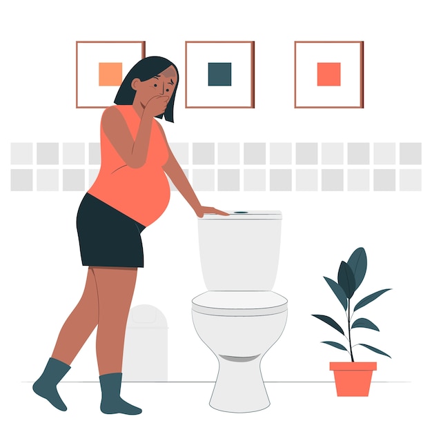 Free Vector morning sickness due to pregnancy nausea concept illustration