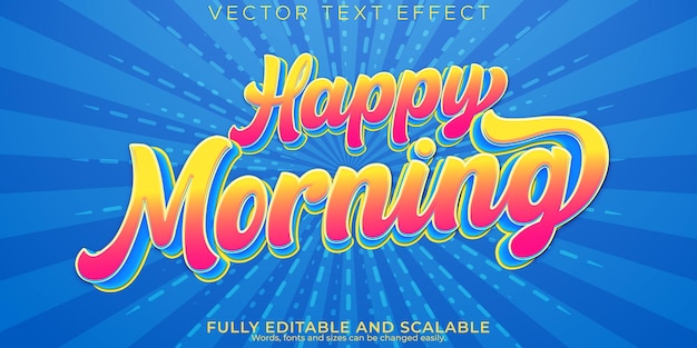 Free Vector morning text effect editable modern lettering typography font style