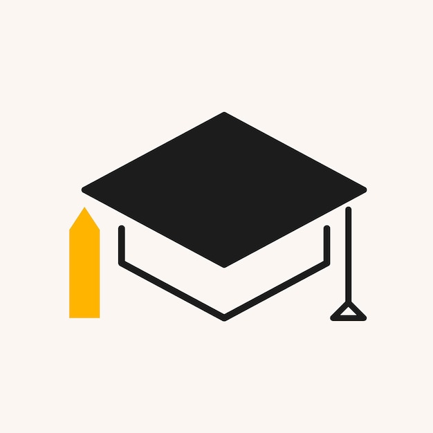 Free Vector mortarboard icon, education symbol flat design vector illustration