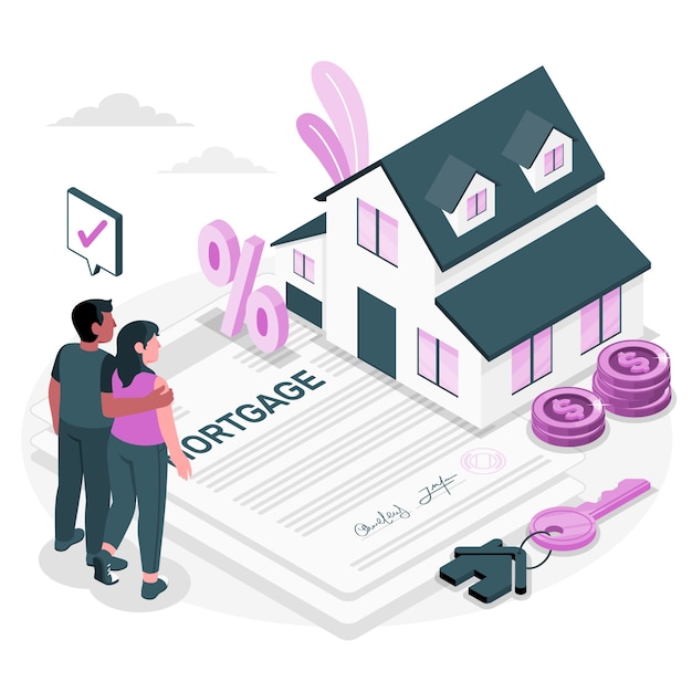 Free Vector mortgage  concept illustration