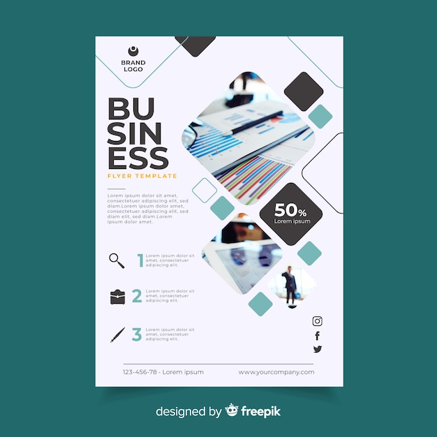 Free vector mosaic business flyer template