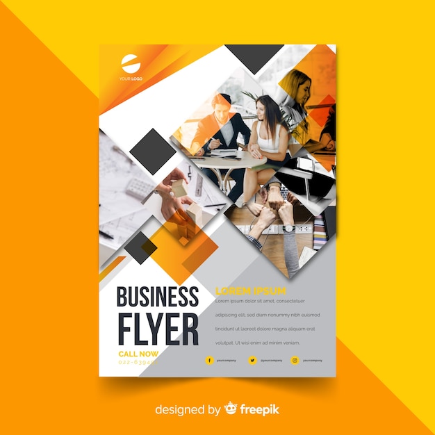 Mosaic business flyer template