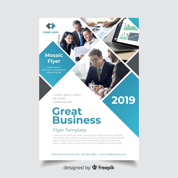 Mosaic business flyer template