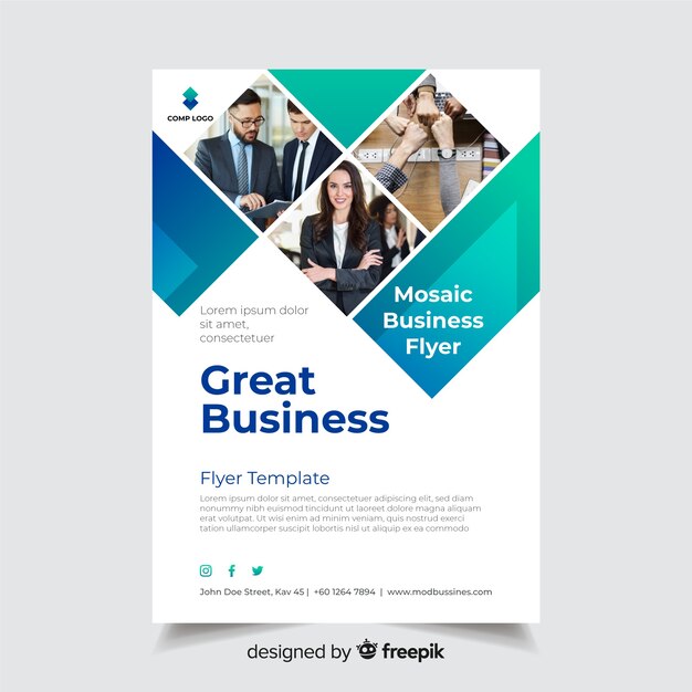 Mosaic business flyer template