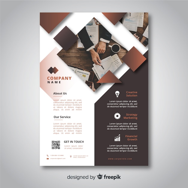 Free vector mosaic business flyer template