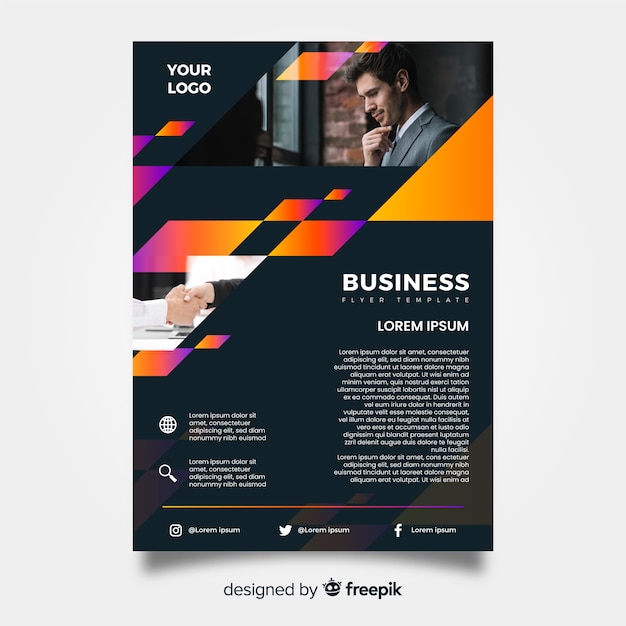 Free vector mosaic business flyer template