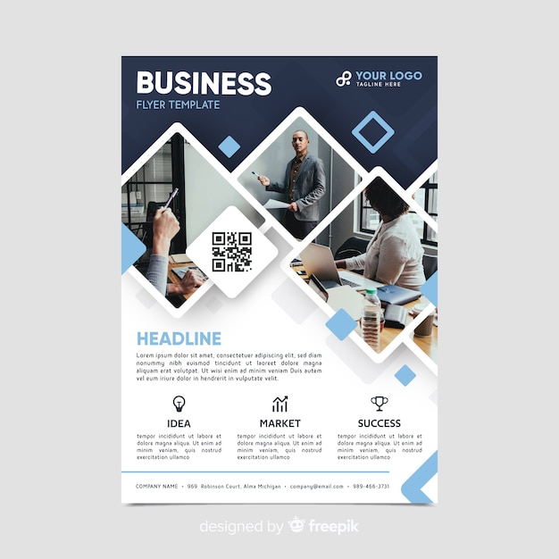 Mosaic business flyer template