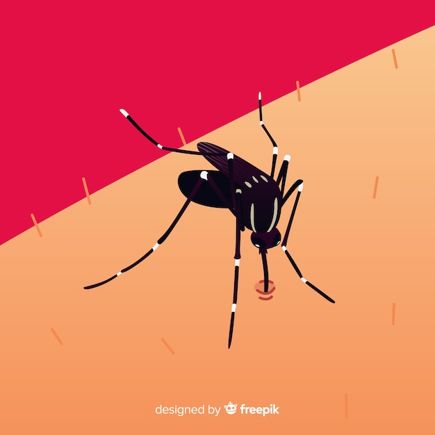 Free Vector mosquito biting a a person with flat design