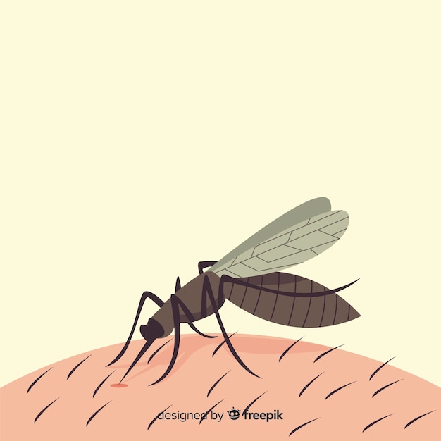 Free Vector mosquito biting a a person with flat design