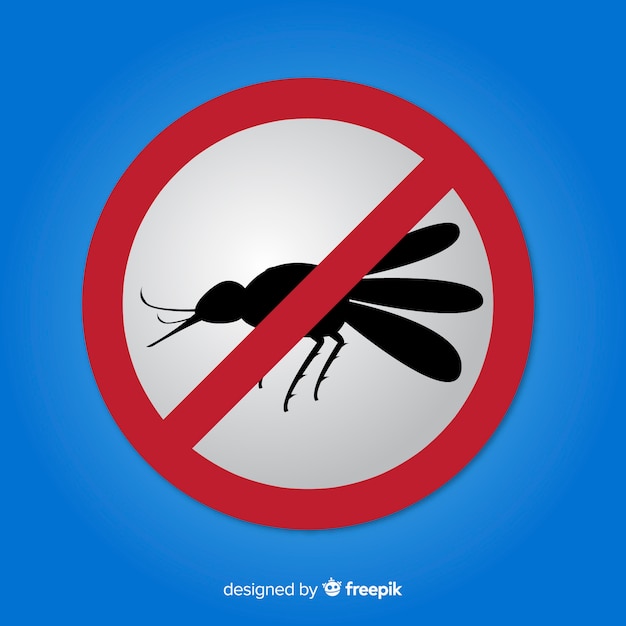 Free Vector mosquito warning sign with flat design