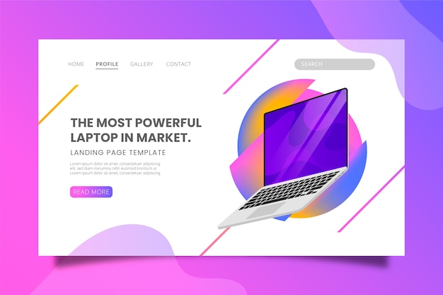 Most powerful laptop in market landing page template