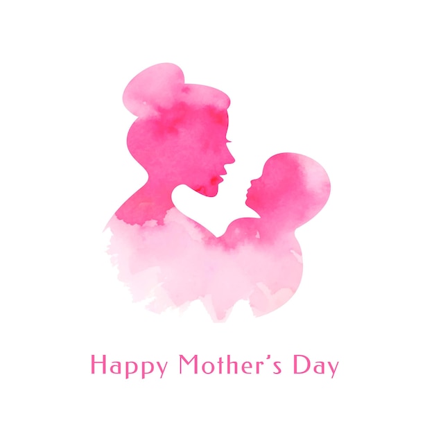 Mother and child affection love watercolor mothers day background