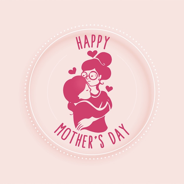 Free Vector mother and daughter silhouette for happy mothers day