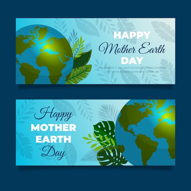 Free Vector mother earth day banner in flat design