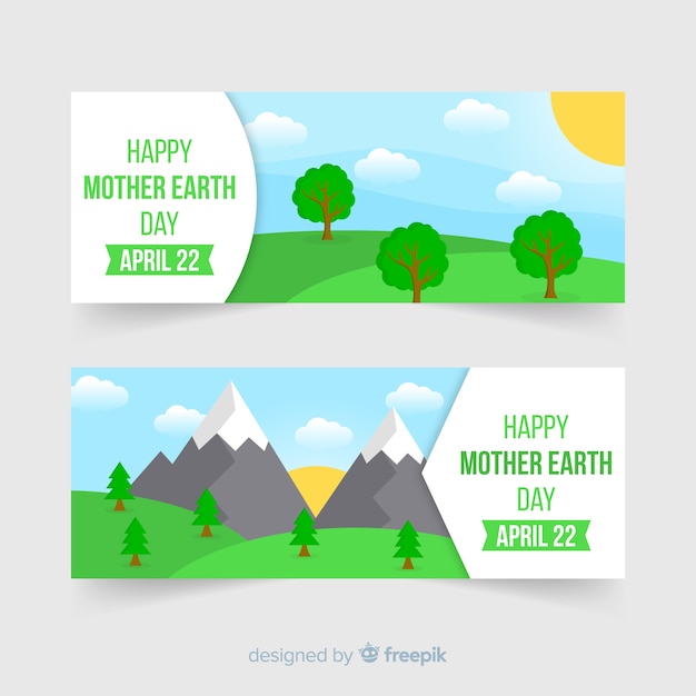 Free Vector mother earth day banners