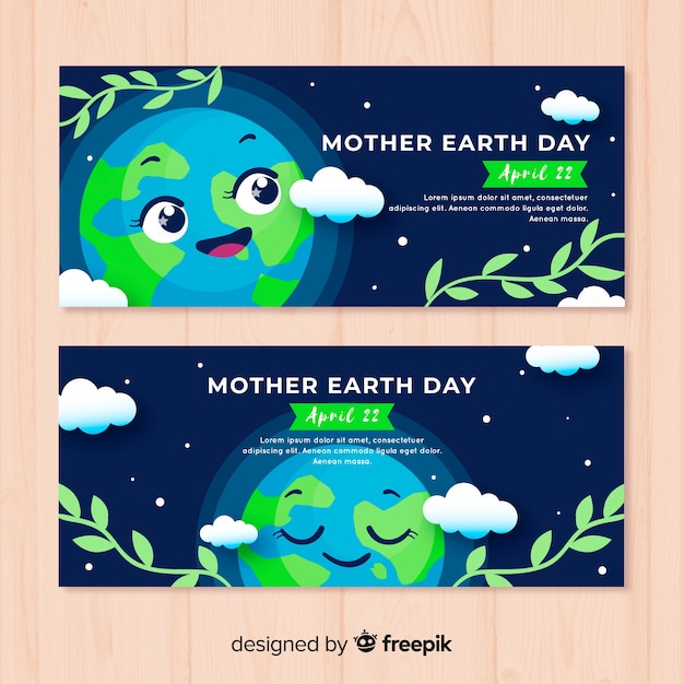 Free Vector mother earth day banners