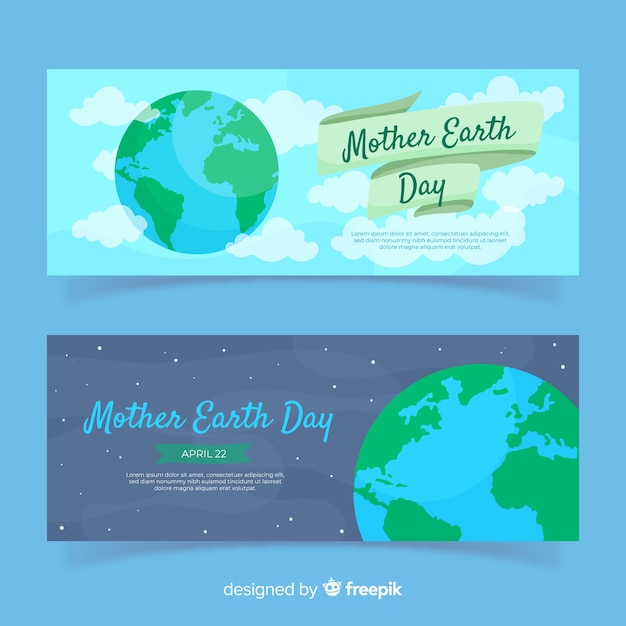 Mother earth day banners