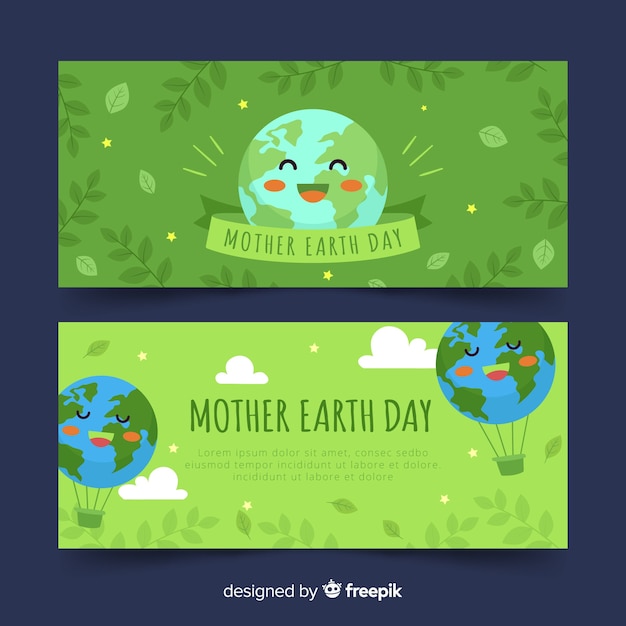 Mother earth day banners