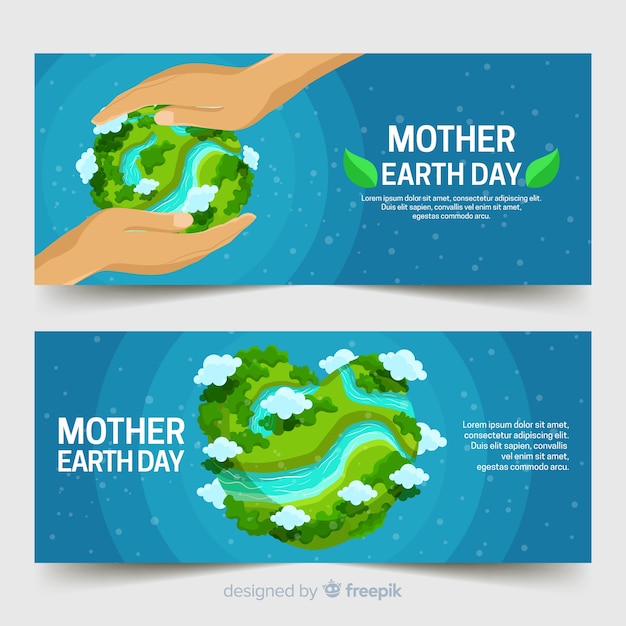 Mother earth day banners