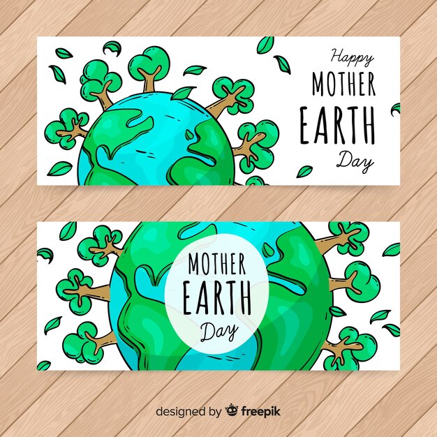 Mother earth day banners