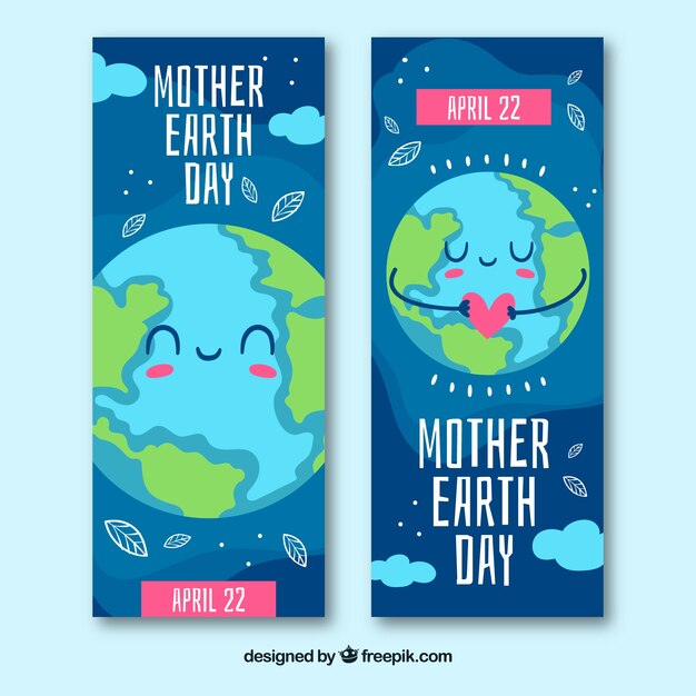 Mother earth day banners