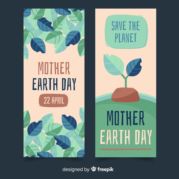 Mother earth day banners