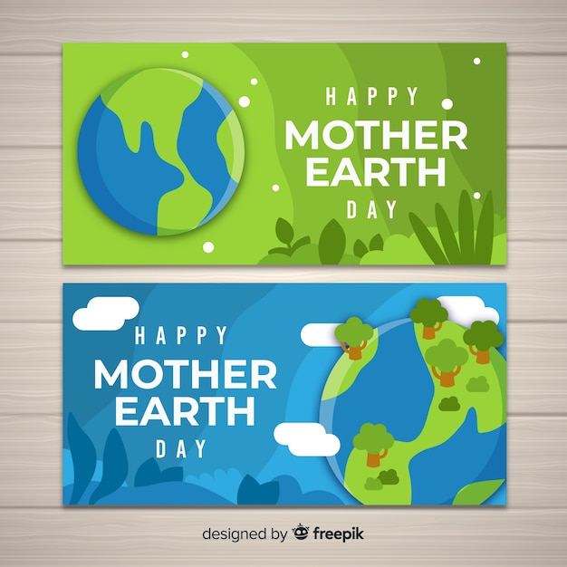 Mother earth day banners