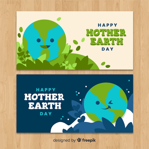 Mother earth day banners