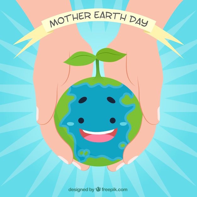 Free vector mother earth day cute hand drawn background