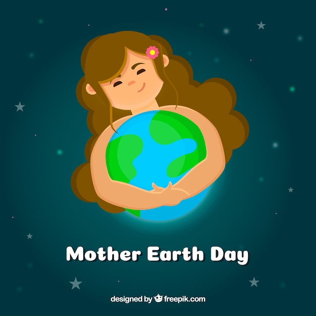 Mother earth day flat background