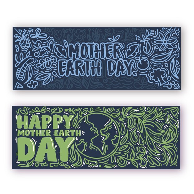 Mother earth day flat banner