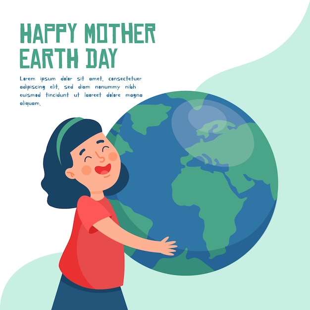 Mother earth day in flat design